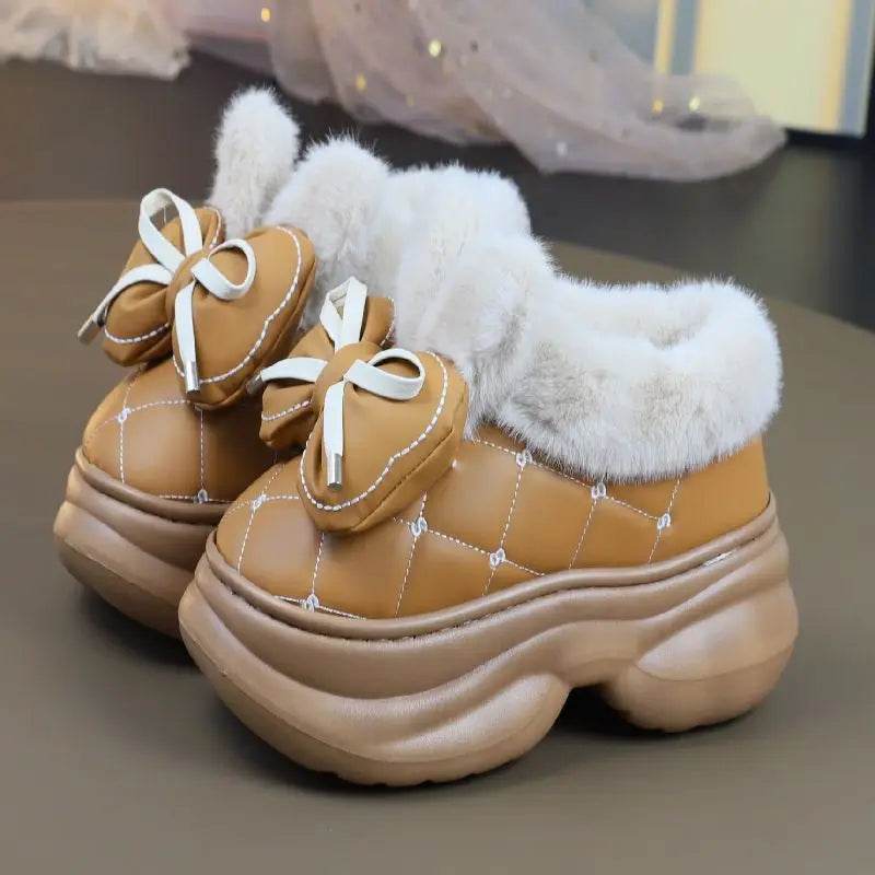 Ultra Warm Slippers With 8cm High Boot Design And Bunny Ear Detailing And Faux Fur Lining For Women - ToylandEU