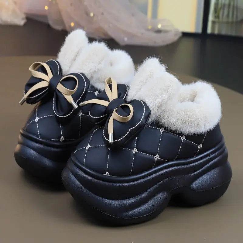 Ultra Warm Slippers With 8cm High Boot Design And Bunny Ear Detailing And Faux Fur Lining For Women - ToylandEU