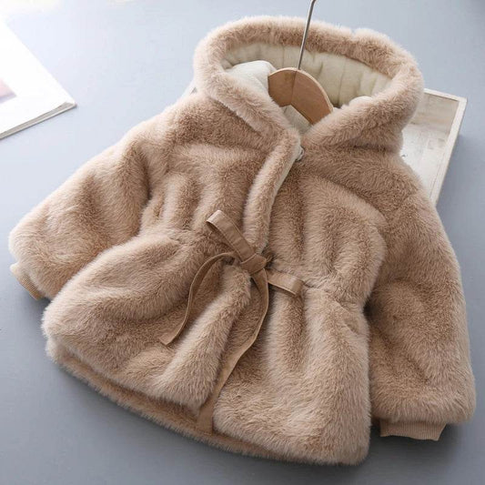 Ultra Warm Winter Coat For Girls Mink Fur Thickened Hooded - ToylandEU