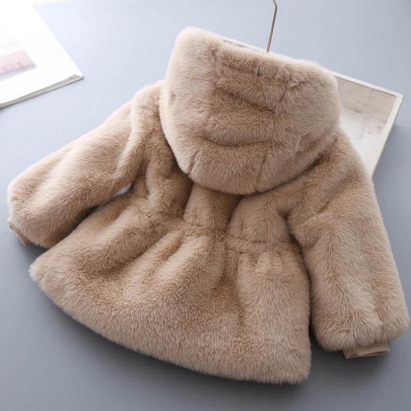 Ultra Warm Winter Coat For Girls Mink Fur Thickened Hooded - ToylandEU