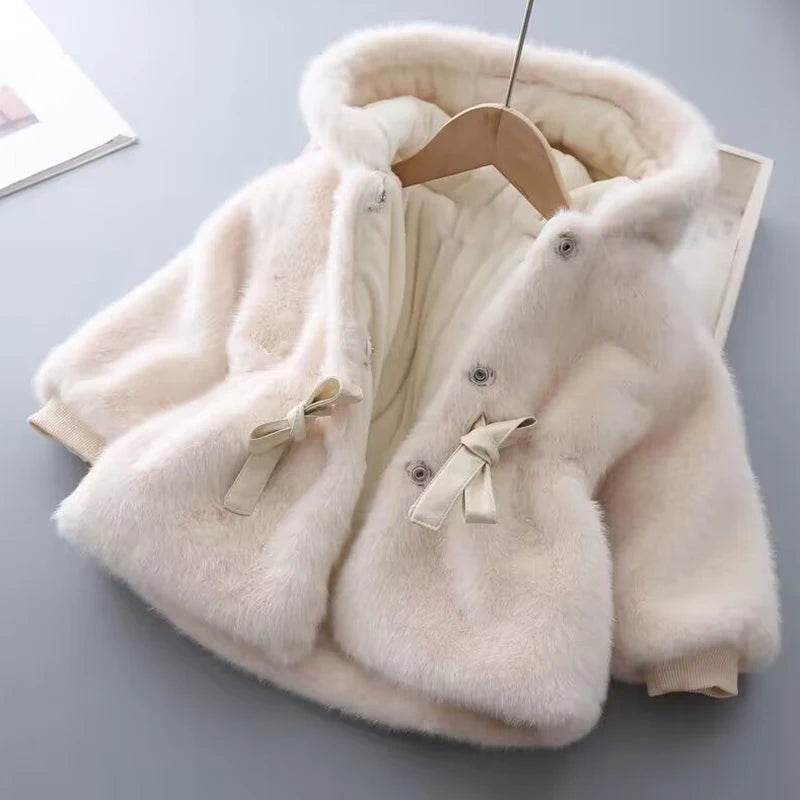 Ultra Warm Winter Coat For Girls Mink Fur Thickened Hooded - ToylandEU