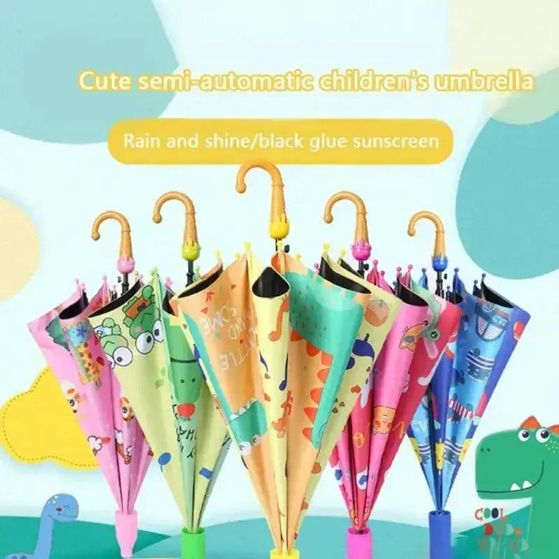  Kids Cartoon Automatic Umbrella Windproof Long Handle -  ToylandEU™
