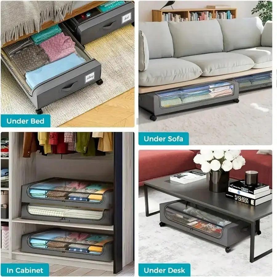 Under Bed Bins | Wheeled Zipper Lid | Toylandeu™