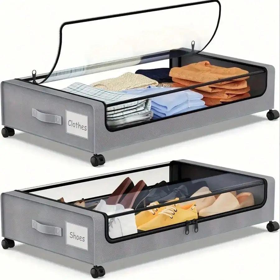 Under Bed Bins | Wheeled Zipper Lid | Toylandeu™