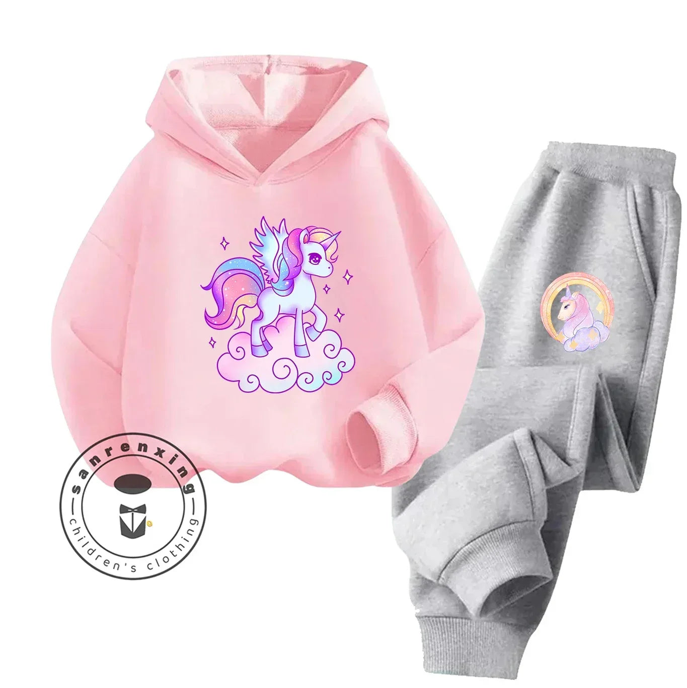 Unicorn 2D Cartoon Print Hoodie Set Hot Sale 2025 Fashion New Casual Autumn Winter For Teenagers Children Boys Girls - ToylandEU