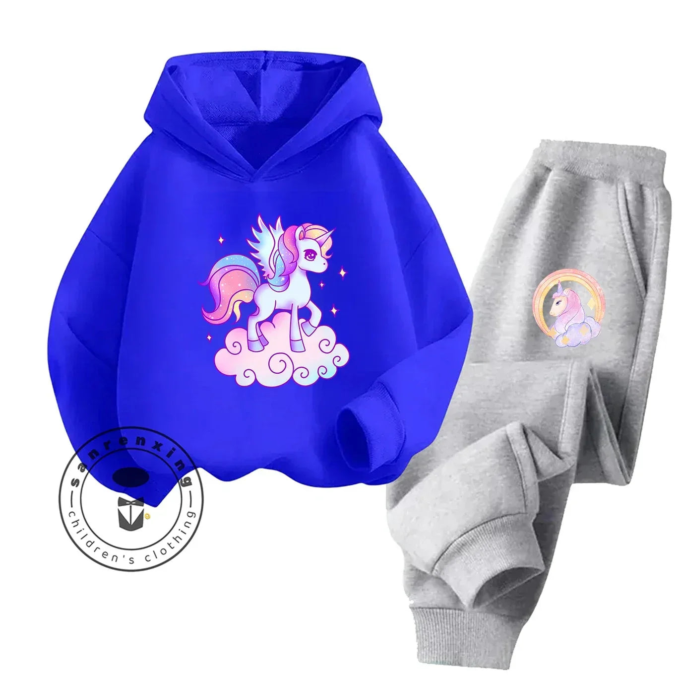 Unicorn 2D Cartoon Print Hoodie Set Hot Sale 2025 Fashion New Casual Autumn Winter For Teenagers Children Boys Girls - ToylandEU