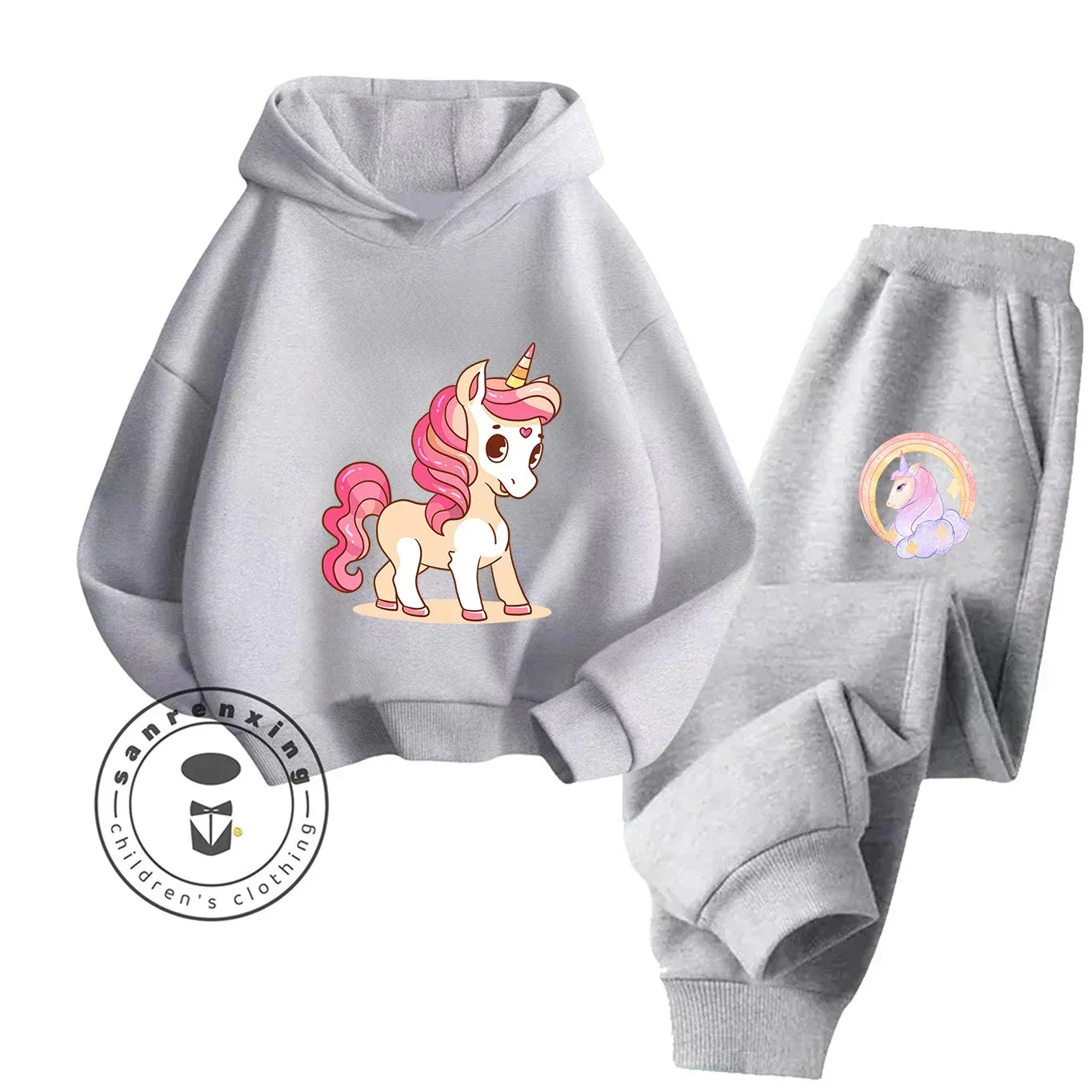 Unicorn 2D Cartoon Print Hoodie Set Hot Sale 2025 Fashion New Casual Autumn Winter For Teenagers Children Boys Girls - ToylandEU