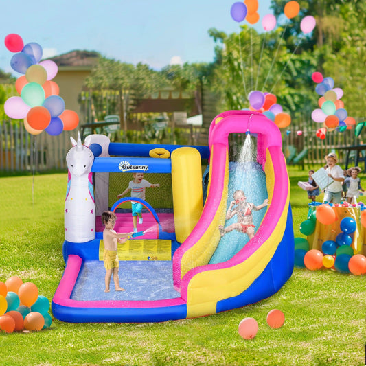  Unicorn 5-in-1 Inflatable Bounce House and Water Slide -  ToylandEU™