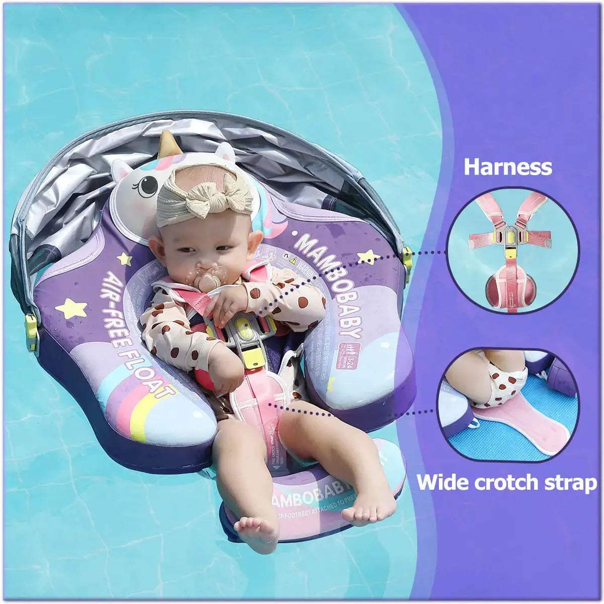  Unicorn Baby Pool Float With Removable Canopy Sun Shade -  ToylandEU™