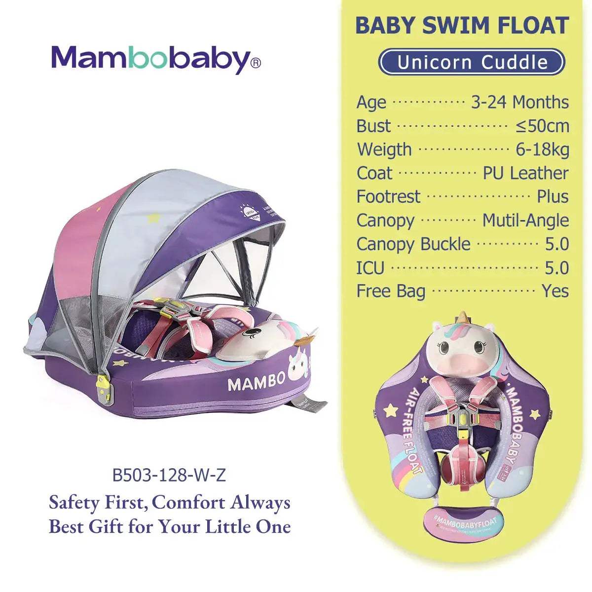 Unicorn Baby Pool Float With Removable Canopy Sun Shade -  ToylandEU™