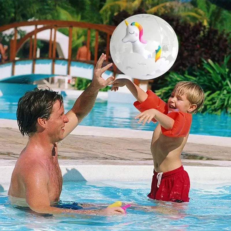 Rooxin Unicorn Swimming Pool Party Inflatable Beach Ball Pool Float Swimming Ring Summer Water Play Pool Party Accessories - ToylandEU