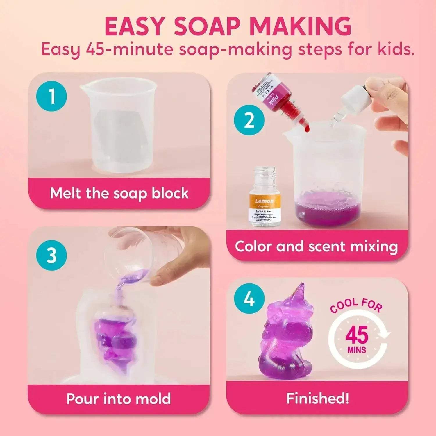 Unicorn Soap Making Kit for Kids Creative DIY STEM Fun - ToylandEU