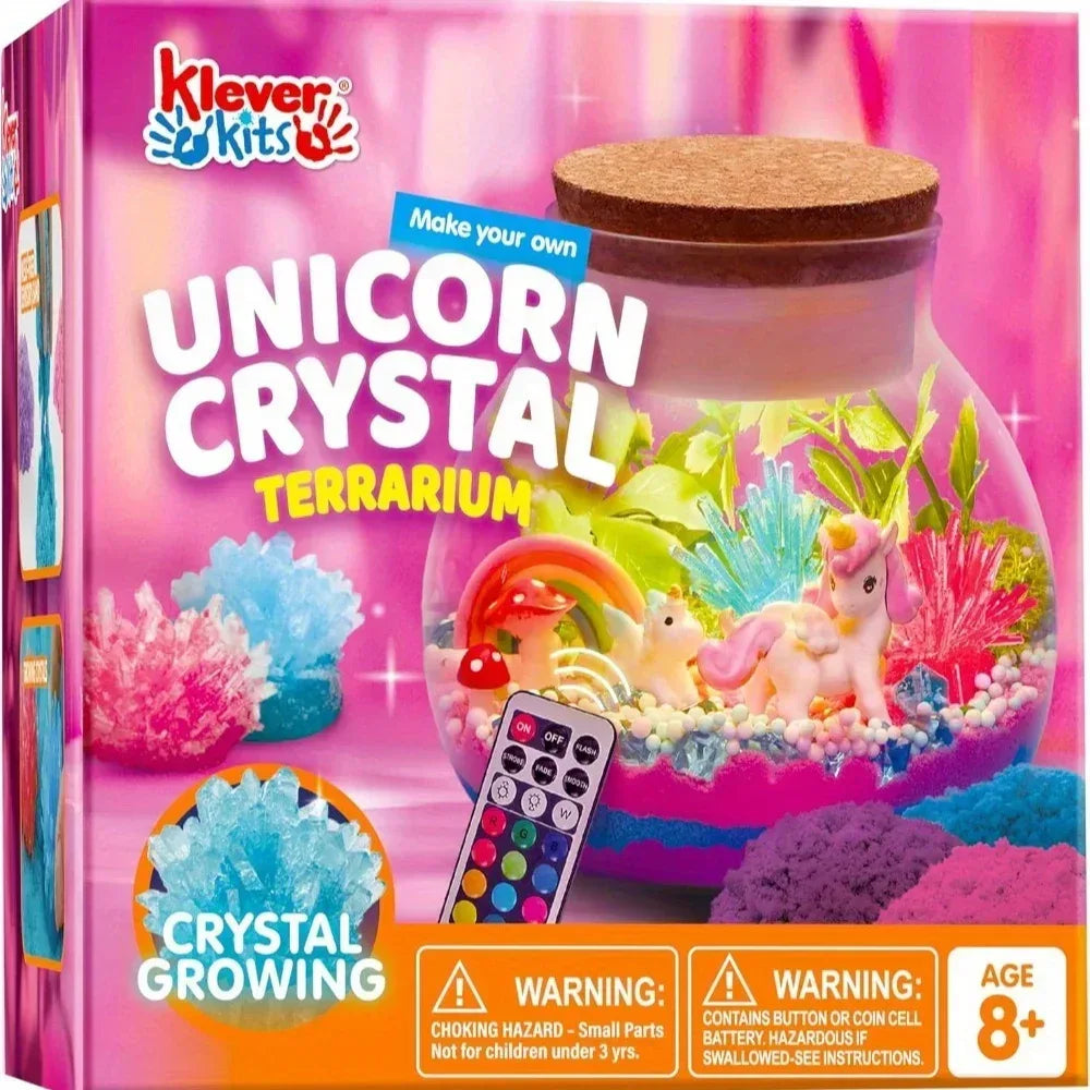 Unicorn Terrarium Kit With Crystal Growing And LED Night Light - ToylandEU