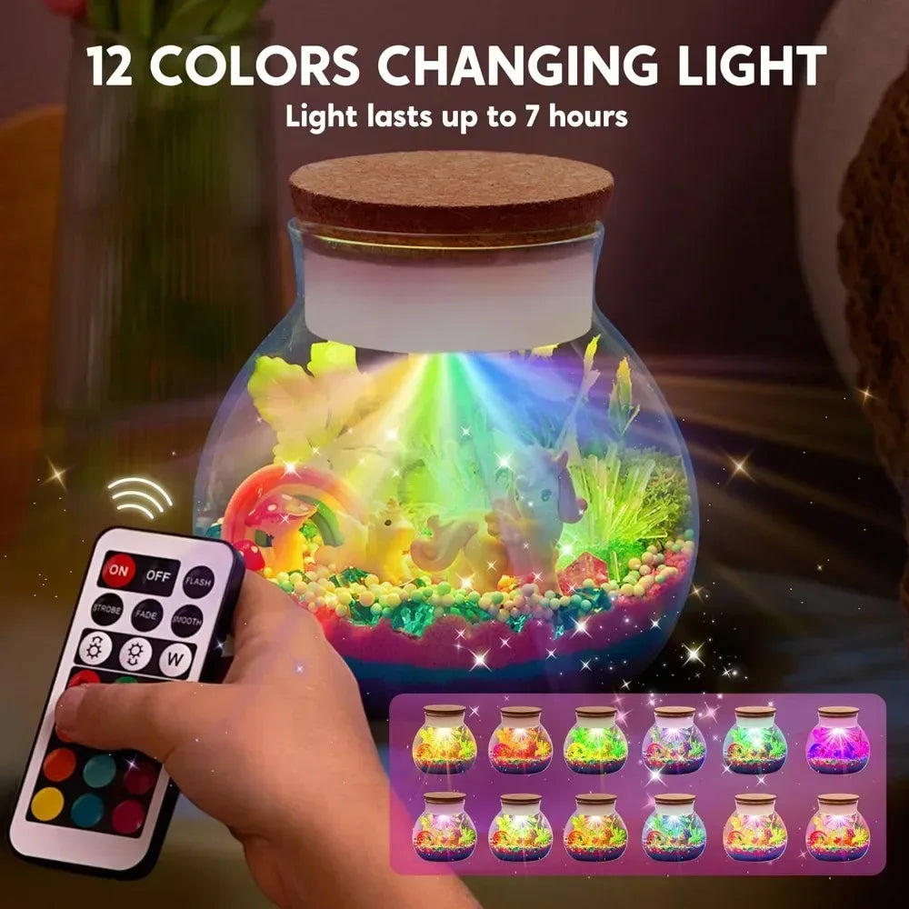Unicorn Terrarium Kit With Crystal Growing And LED Night Light - ToylandEU