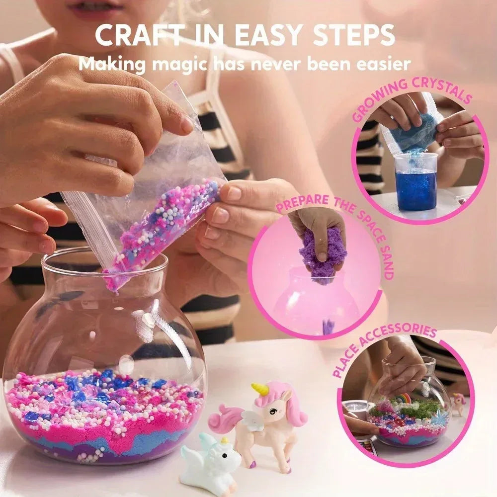 Unicorn Terrarium Kit With Crystal Growing And LED Night Light - ToylandEU
