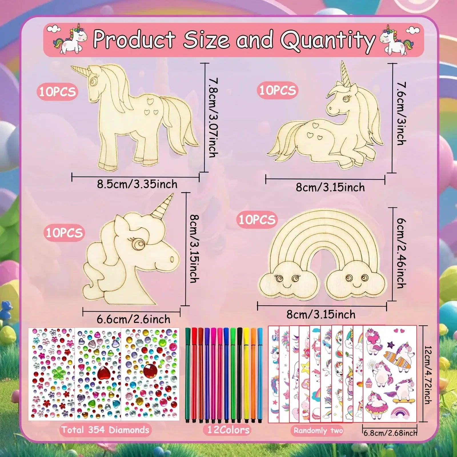  Unicorn Wood Craft Kit 402 Pieces For DIY Birthday -  ToylandEU™