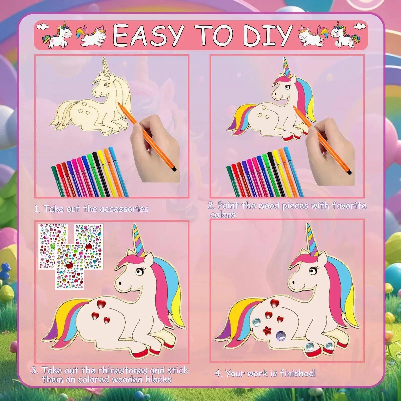  Unicorn Wood Craft Kit 402 Pieces For DIY Birthday -  ToylandEU™