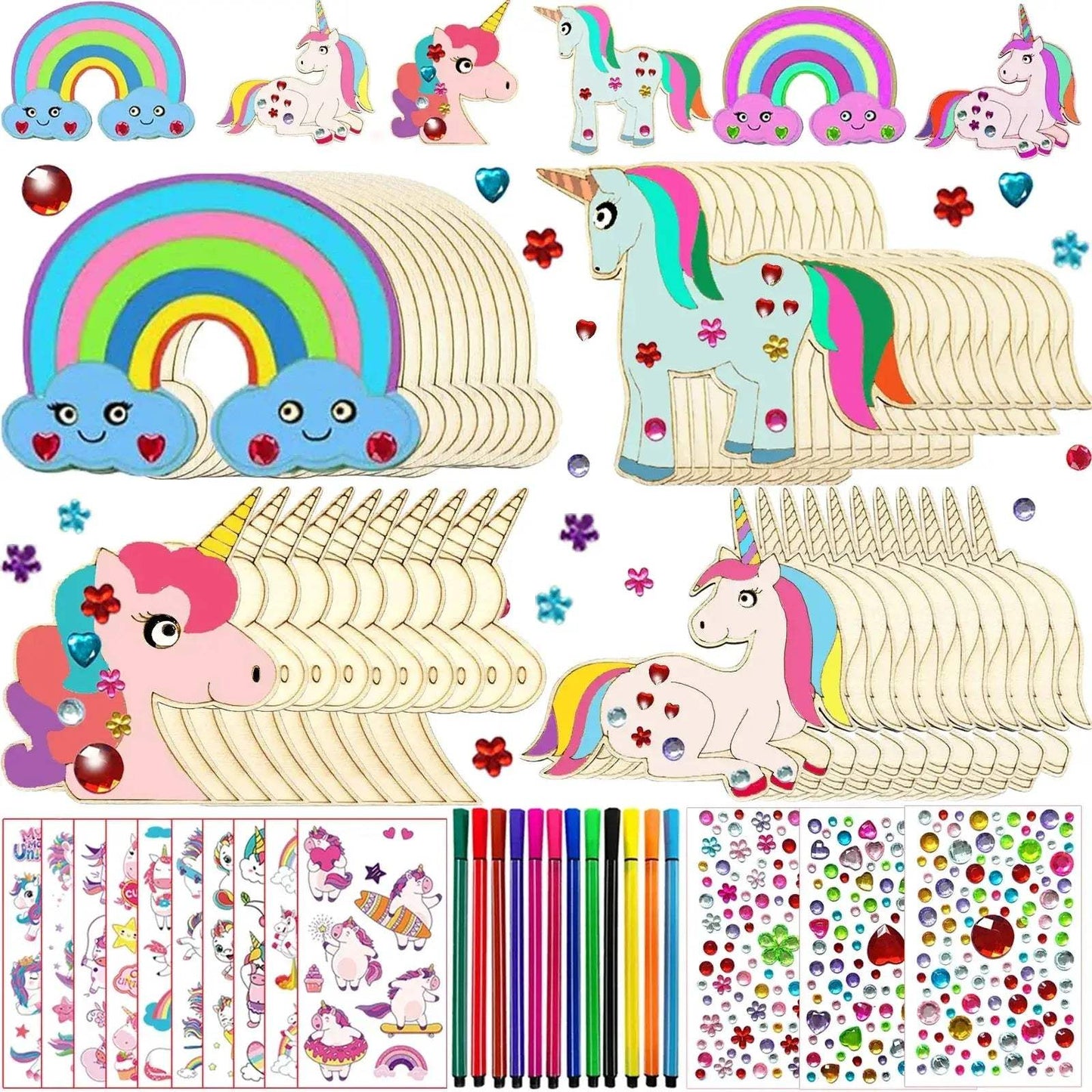Unicorn Wood Craft Kit With 402 Pieces For DIY Birthday - ToylandEU