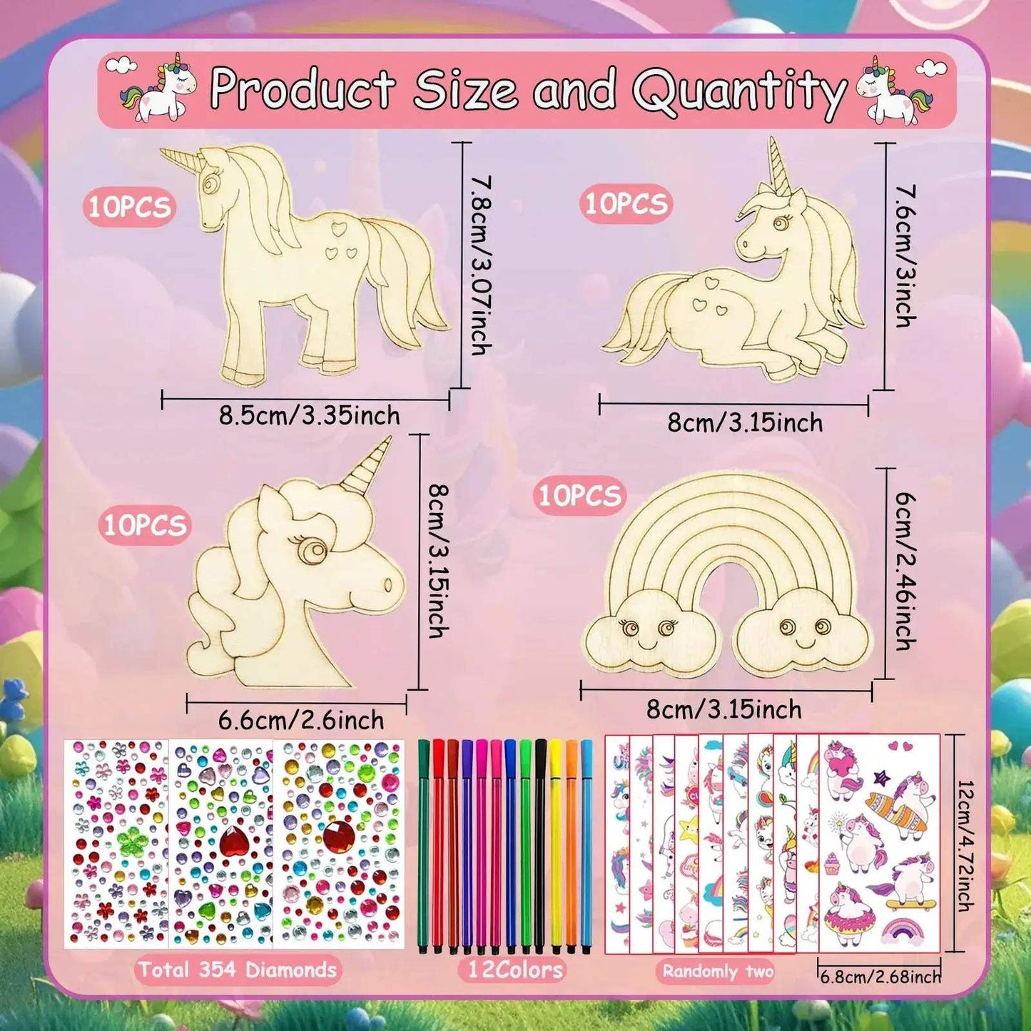 Unicorn Wood Craft Kit With 402 Pieces For DIY Birthday - ToylandEU