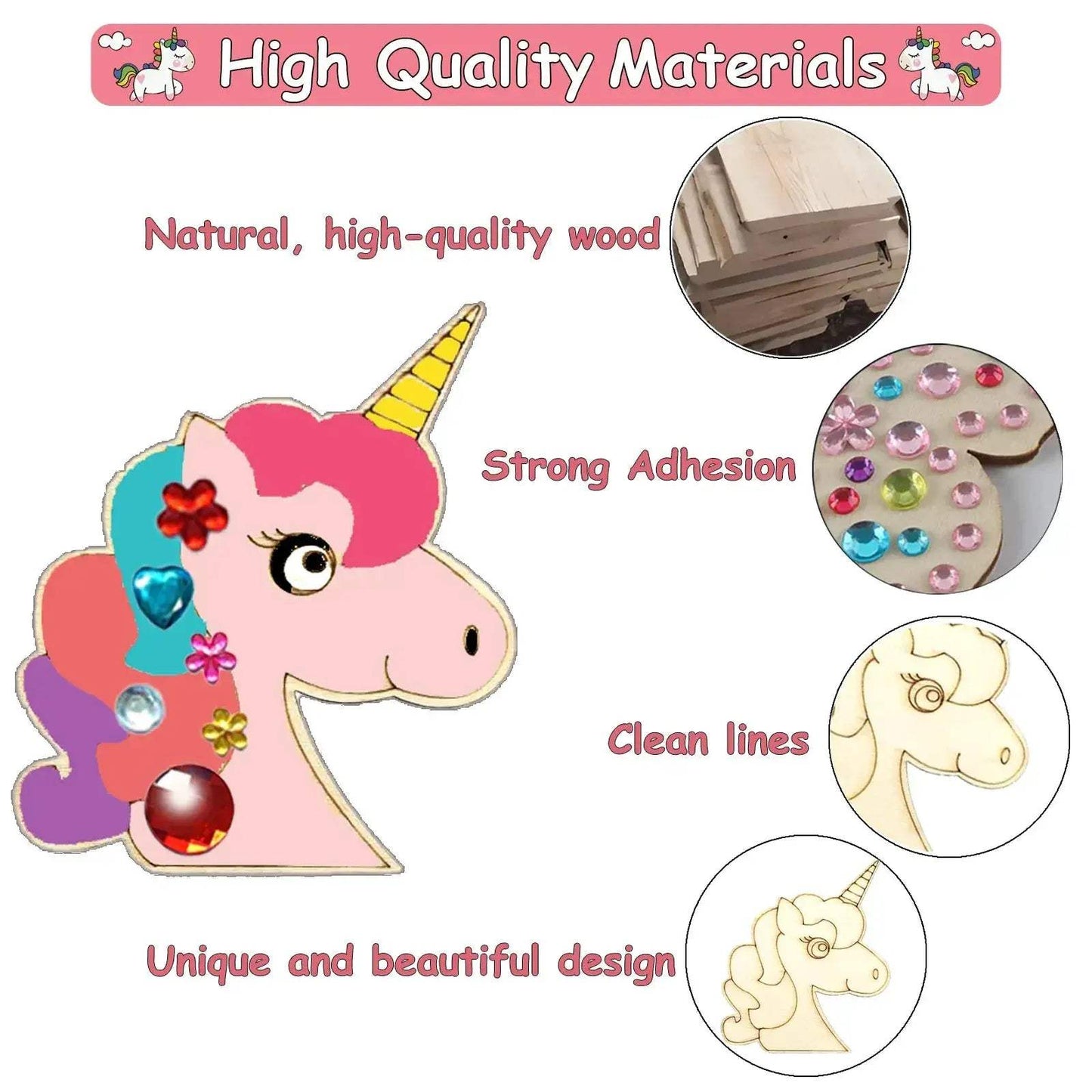 Unicorn Wood Craft Kit With 402 Pieces For DIY Birthday - ToylandEU