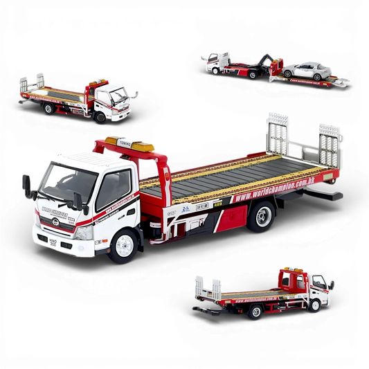  Unique Model Hino 300 Dutro Flatbed Tow Truck World Champion 1:64 -  ToylandEU™