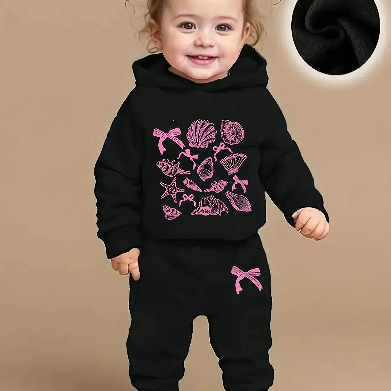 Unisex 1-3Y Hooded Fleece Sweatshirt And Polyester Pants Set - ToylandEU