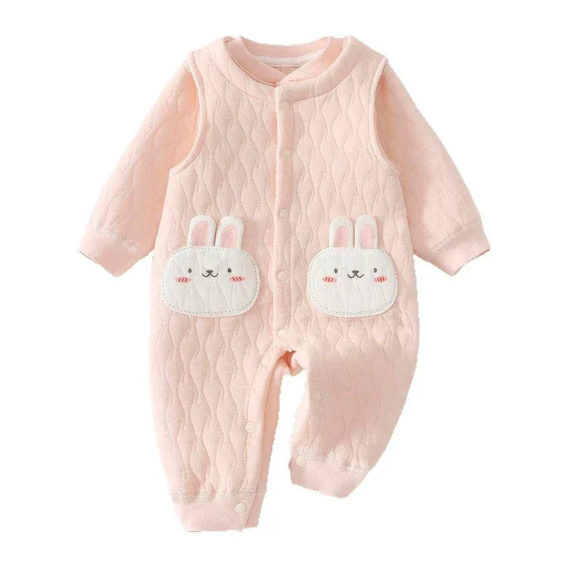 Unisex Baby Cotton Warm Winter Set Stylish Long-Sleeve Top & Overalls Boys & Girls Halloween Cute Animal Pattern Onesies - ToylandEU