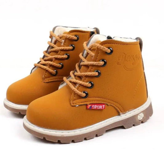 Unisex Kids' All-Season Sporty Leather Boots with Lace-up Closure - ToylandEU