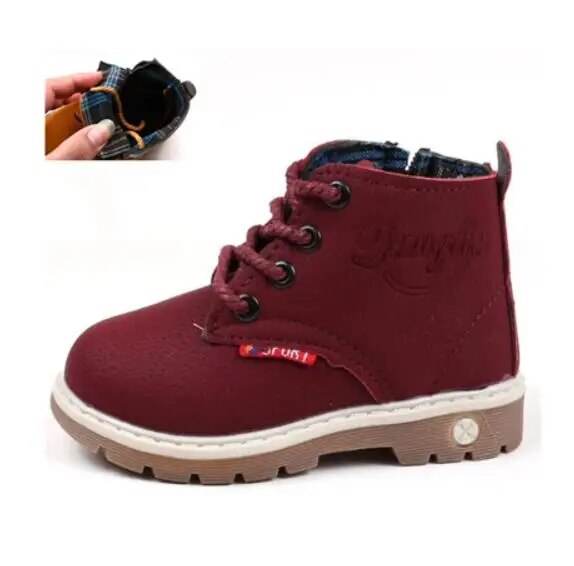 Unisex Kids' All-Season Sporty Leather Boots with Lace-up Closure - ToylandEU