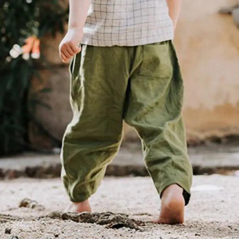  Unisex Kids Linen Pants Elastic Waist For 4 To 6 Years -  ToylandEU™