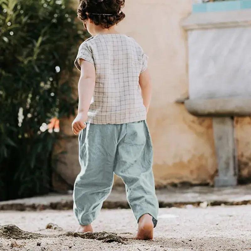  Unisex Kids Linen Pants Elastic Waist For 4 To 6 Years -  ToylandEU™