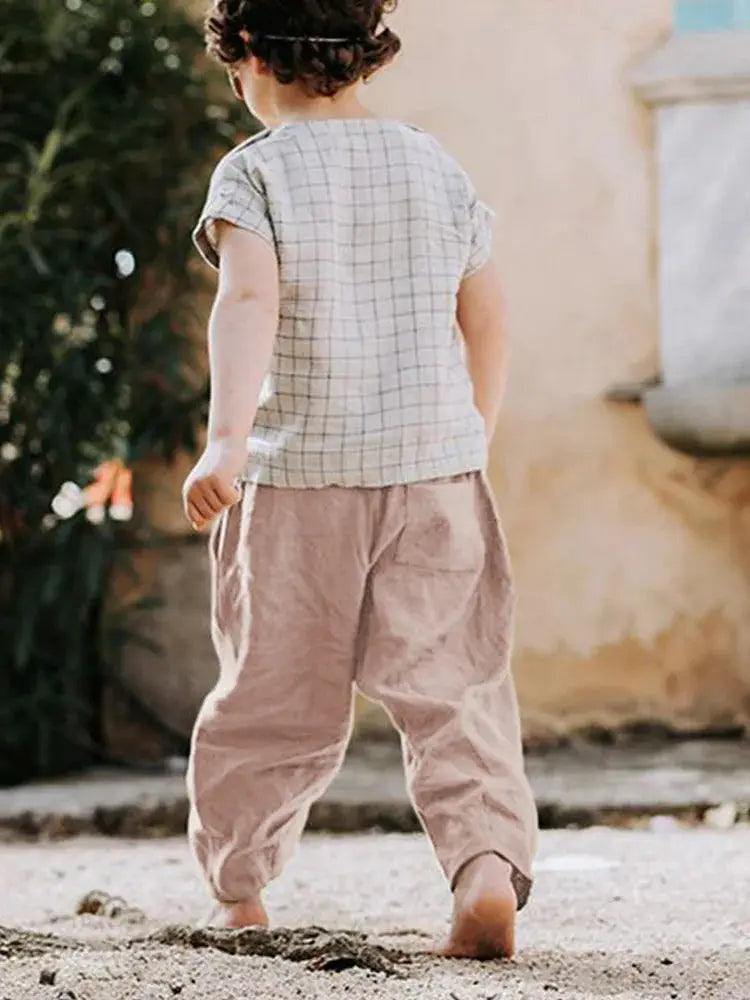  Unisex Kids Linen Pants Elastic Waist For 4 To 6 Years -  ToylandEU™