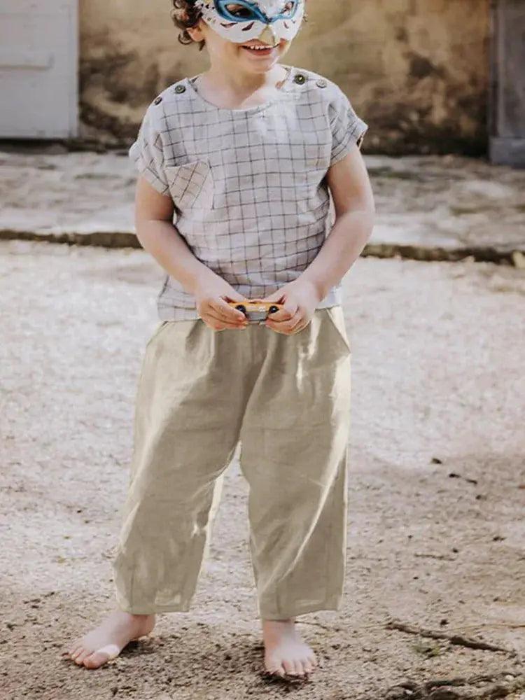 Unisex Kids Linen Pants Elastic Waist For 4 To 6 Years -  ToylandEU™