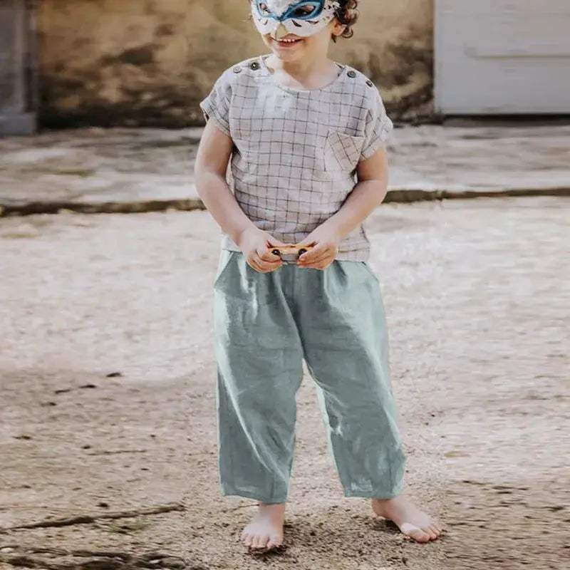  Unisex Kids Linen Pants Elastic Waist For 4 To 6 Years -  ToylandEU™