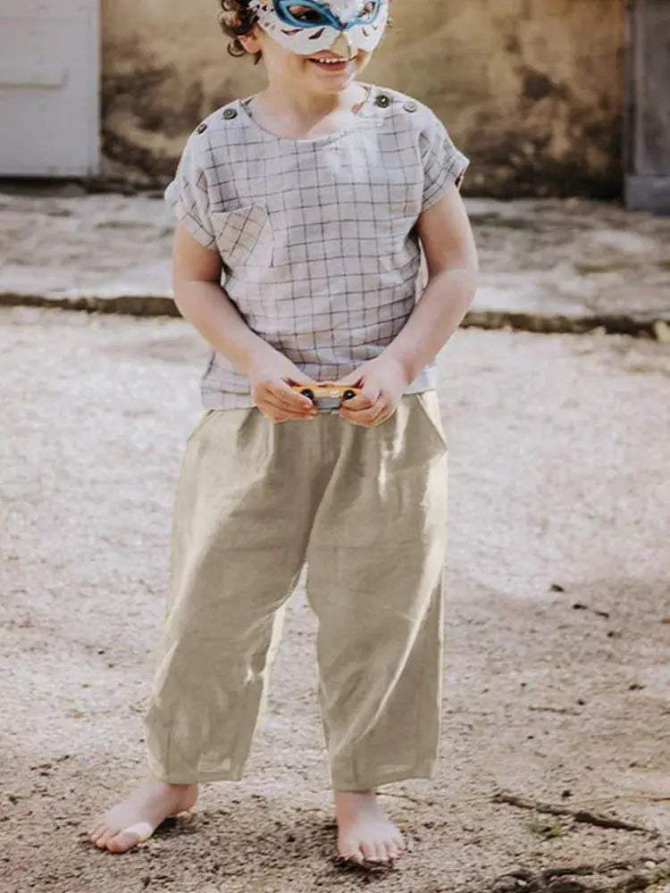  Unisex Kids Linen Pants Elastic Waist For 4 To 6 Years -  ToylandEU™