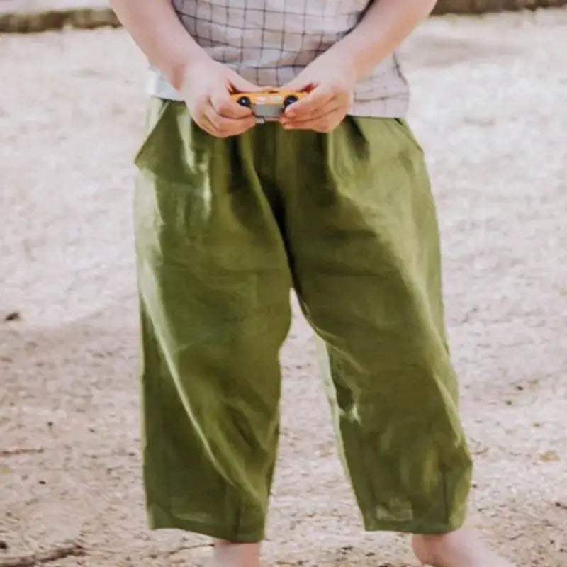  Unisex Kids Linen Pants Elastic Waist For 4 To 6 Years -  ToylandEU™