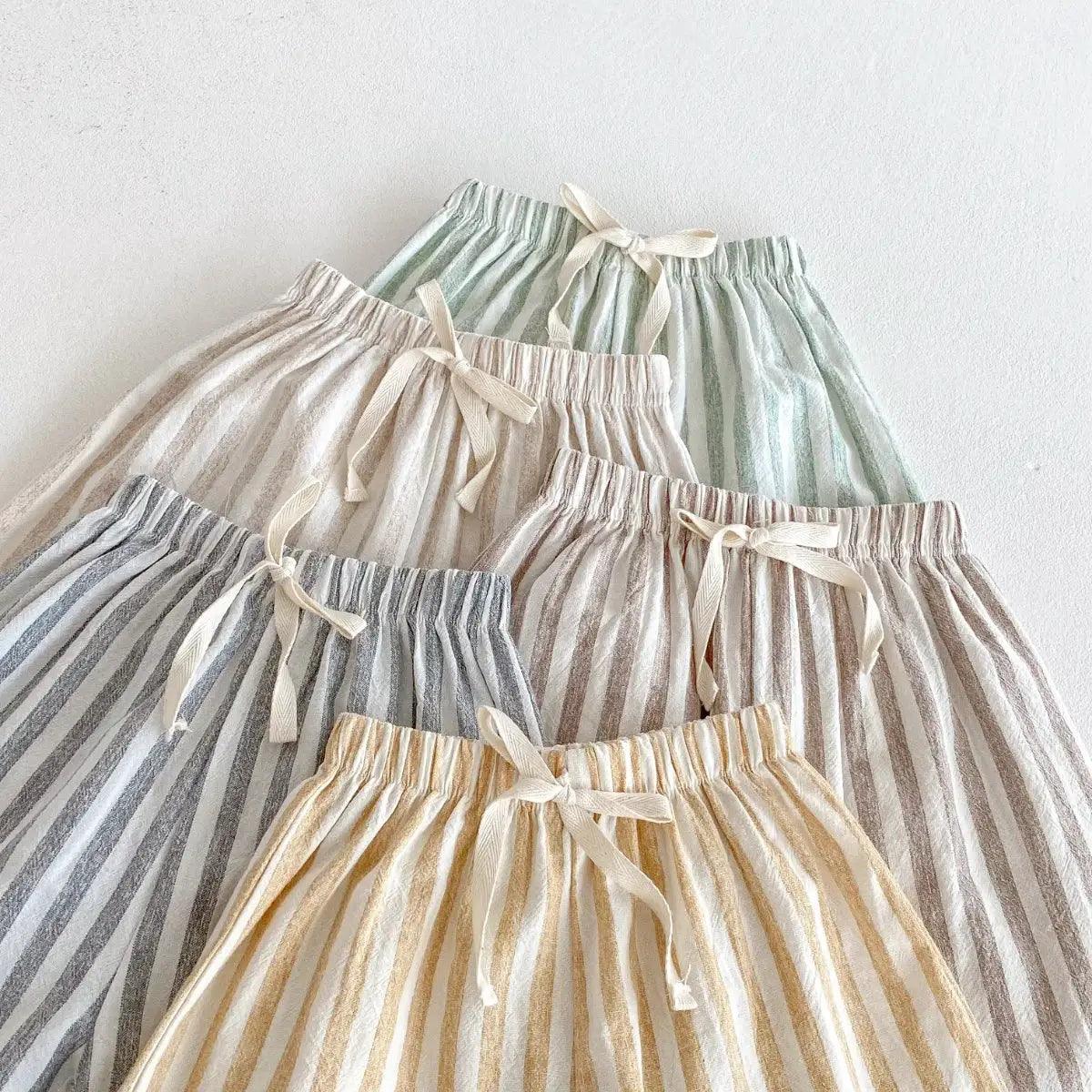 Unisex Kids Linen Pants Striped Breathable Waist -  ToylandEU™