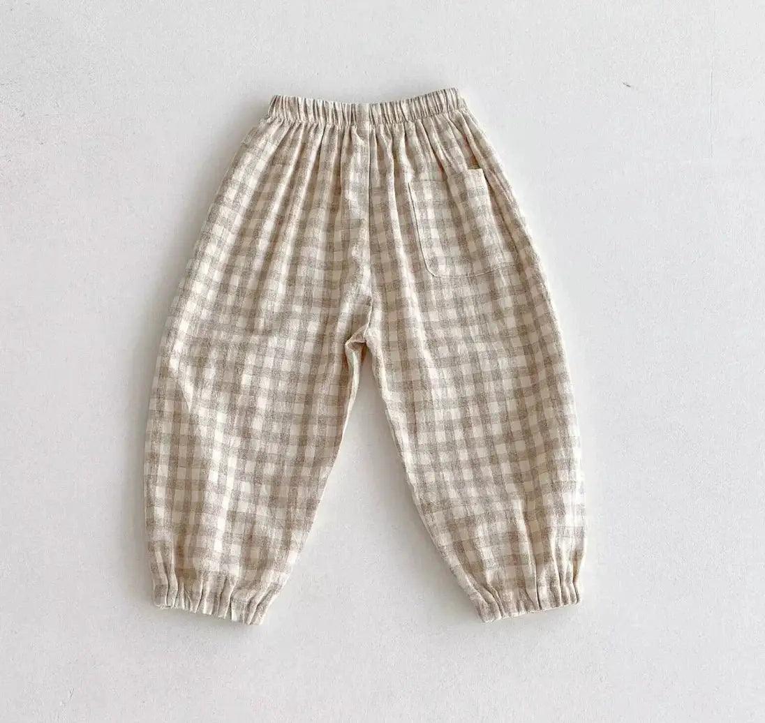  Unisex Kids Linen Pants Striped Breathable Waist -  ToylandEU™