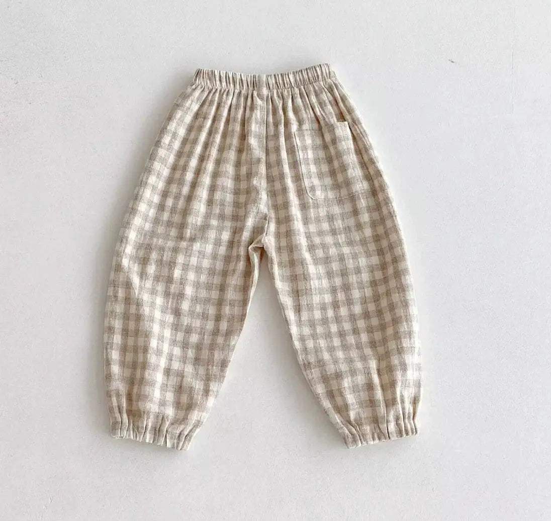  Unisex Kids Linen Pants Striped Breathable Waist -  ToylandEU™