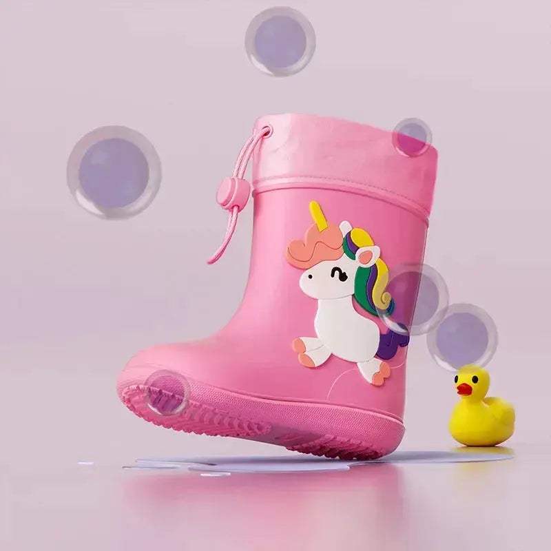 Unisex Kids Rain Boots Waterproof Cartoon Dinosaur Design - ToylandEU
