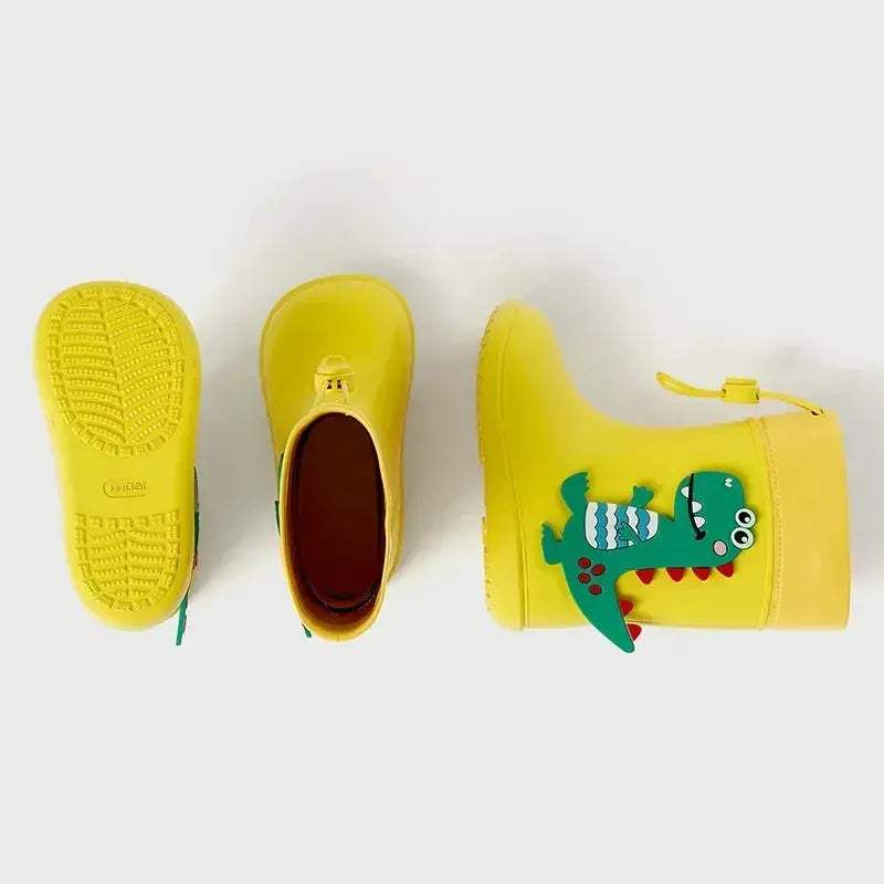 Unisex Kids Rain Boots Waterproof Cartoon Dinosaur Design - ToylandEU