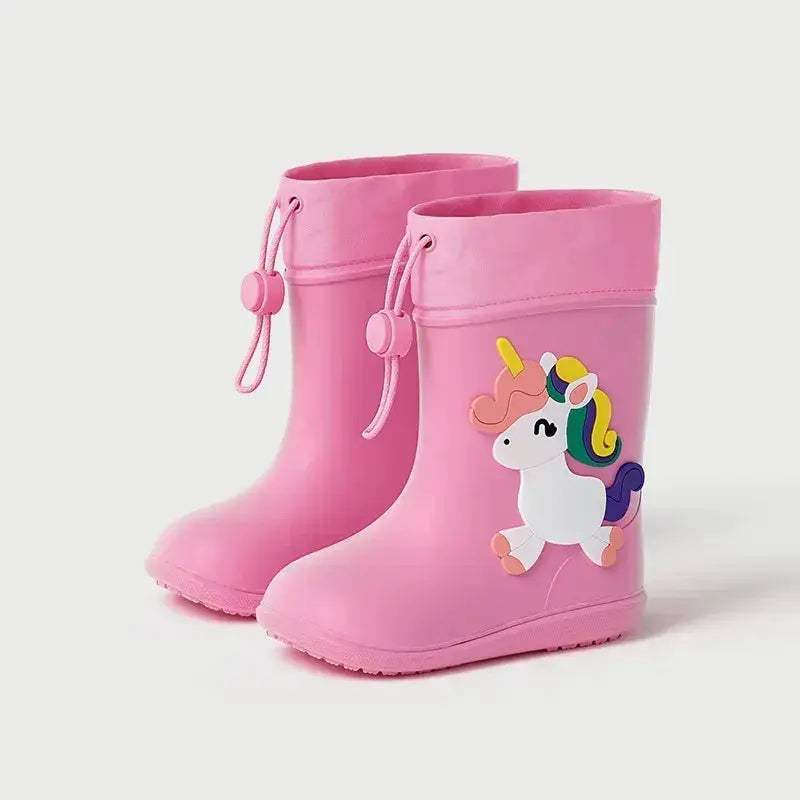 Unisex Kids Rain Boots Waterproof Cartoon Dinosaur Design - ToylandEU