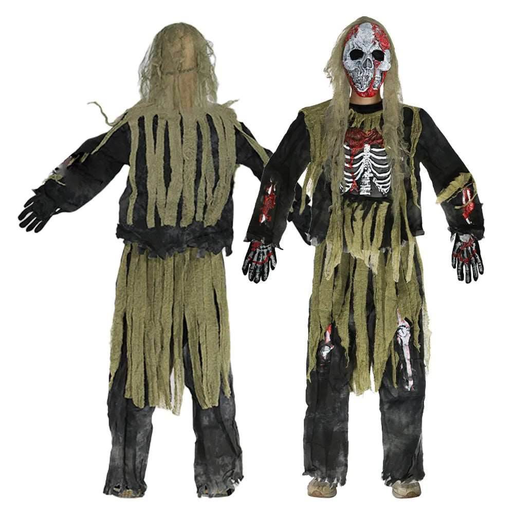 Unisex Kids Zombie Skeleton Costume - Spooky Swamp Monster Delight - ToylandEU