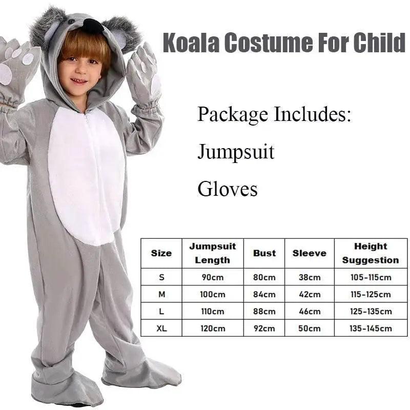  Unisex Koala Kids Costume with Gloves - Perfect for Halloween & Imaginative Play -  ToylandEU™