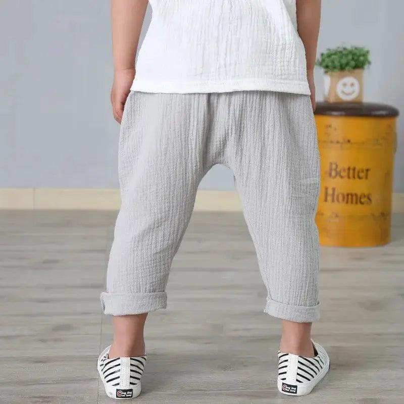  Unisex Linen Kids Pants Summer Breathable Elastic -  ToylandEU™