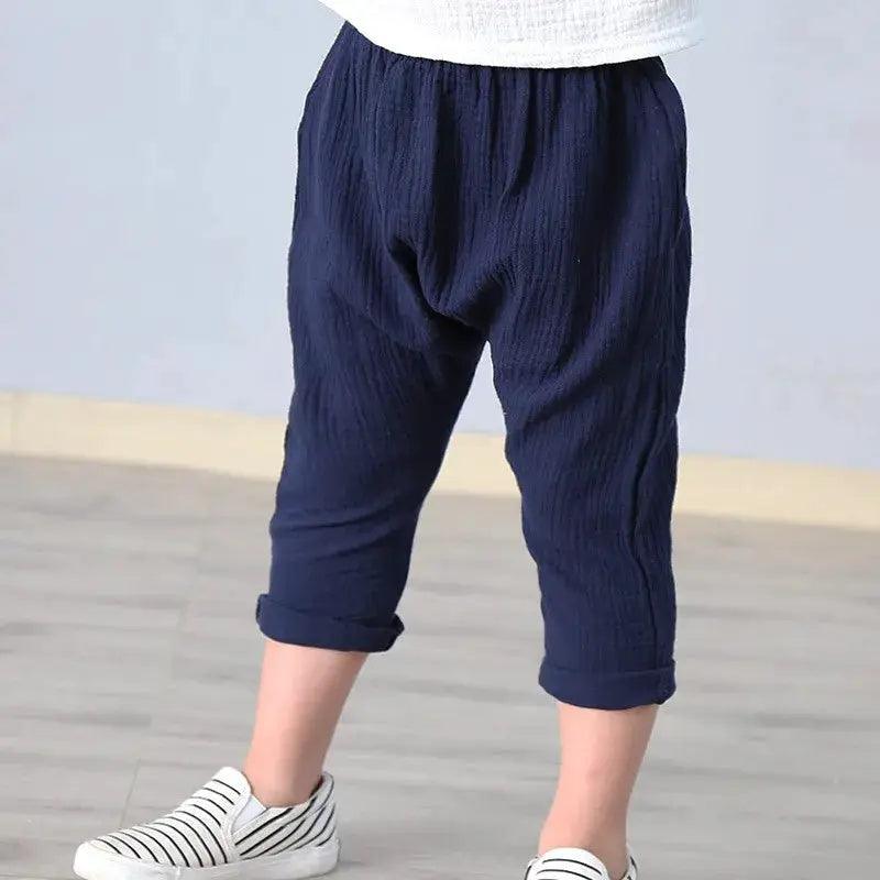  Unisex Linen Kids Pants Summer Breathable Elastic -  ToylandEU™