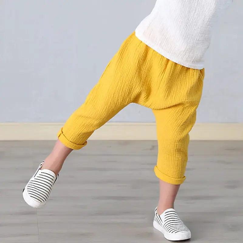  Unisex Linen Kids Pants Summer Breathable Elastic -  ToylandEU™