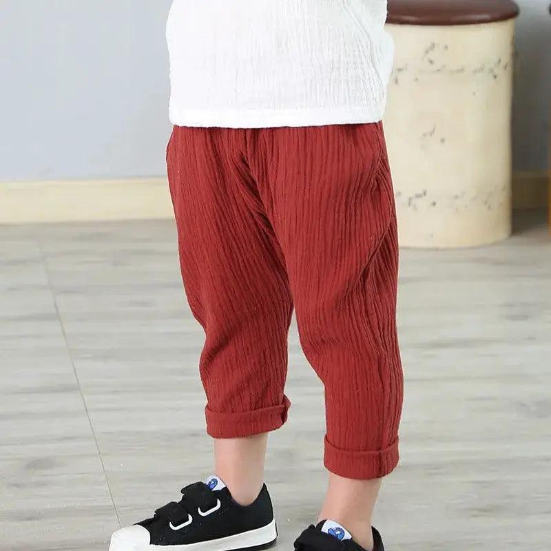  Unisex Linen Kids Pants Summer Breathable Elastic -  ToylandEU™