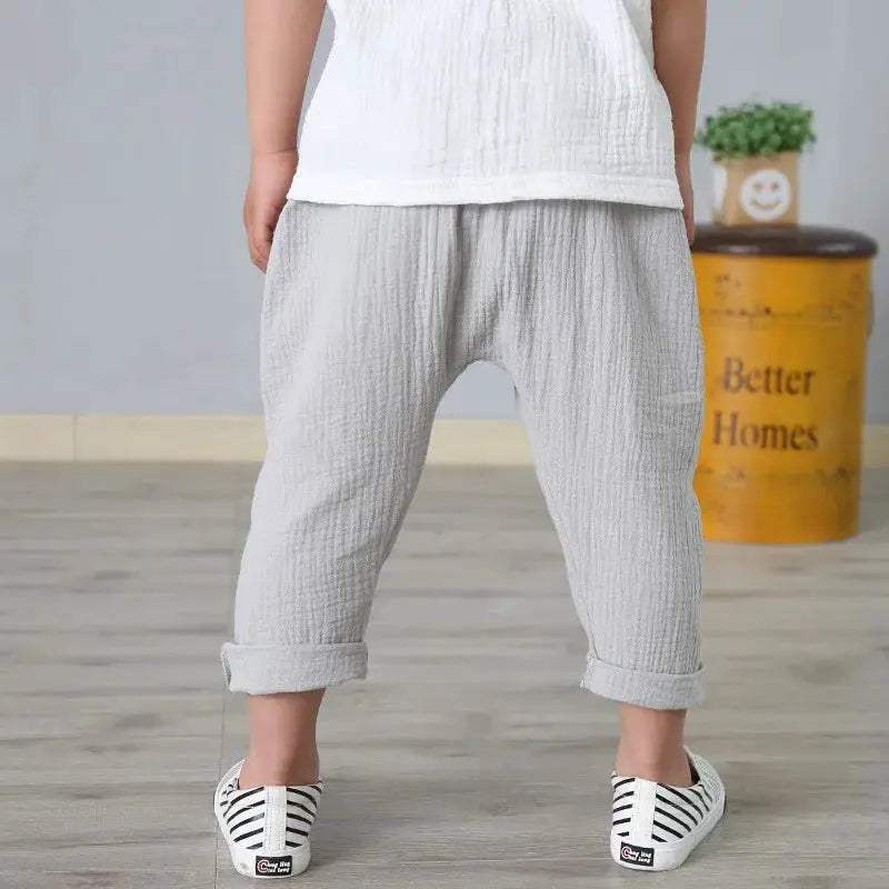  Unisex Linen Kids Pants Summer Breathable Elastic -  ToylandEU™