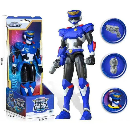 Unisex Police Transformation Action Figure Toy Robot Mini Agent Simulation Animal Theme - ToylandEU